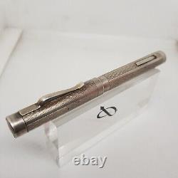 Vintage Lever Fountain Pen SOLID SILVER and 18K Gold Nib Year 1930