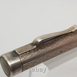 Vintage Lever Fountain Pen SOLID SILVER and 18K Gold Nib Year 1930