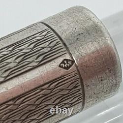 Vintage Lever Fountain Pen SOLID SILVER and 18K Gold Nib Year 1930