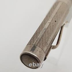 Vintage Lever Fountain Pen SOLID SILVER and 18K Gold Nib Year 1930