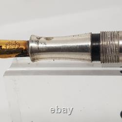 Vintage Lever Fountain Pen SOLID SILVER and 18K Gold Nib Year 1930