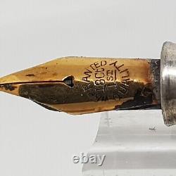 Vintage Lever Fountain Pen SOLID SILVER and 18K Gold Nib Year 1930