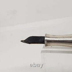 Vintage Lever Fountain Pen SOLID SILVER and 18K Gold Nib Year 1930