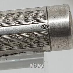 Vintage Lever Fountain Pen SOLID SILVER and 18K Gold Nib Year 1930