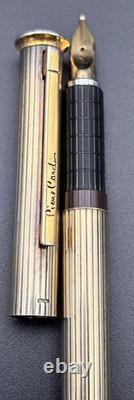 Vintage Pierre Cardin Fountain Pen Pencil, Solid 925 Sterling Silver Body, 18ct Gold Nib