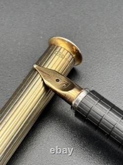 Vintage Pierre Cardin Fountain Pen Pencil, Solid 925 Sterling Silver Body, 18ct Gold Nib