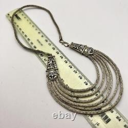 Vintage Rare 42 cm Solid Silver Ethnic Style Women's Necklace