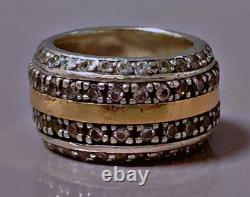 Vintage Ring in SOLID SILVER and GOLD, stone setting, vintage jewelry