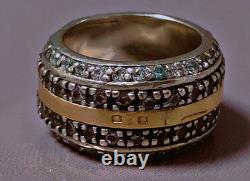 Vintage Ring in SOLID SILVER and GOLD, stone setting, vintage jewelry