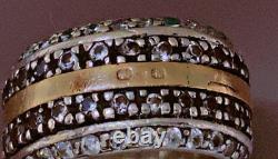 Vintage Ring in SOLID SILVER and GOLD, stone setting, vintage jewelry