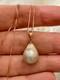 Vintage Rose Gold Solid Silver Pendant Necklace, Huge Genuine Baroque Pearl