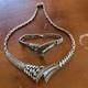 Vintage Set Necklace & Bracelet In Original Silver With Bright Colors