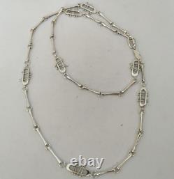 Vintage Silver Pendant Necklace O. P. Orlandini Modernist 60s 70s Rare