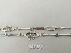 Vintage Silver Pendant Necklace O. P. Orlandini Modernist 60s 70s Rare