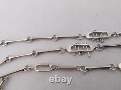 Vintage Silver Pendant Necklace O. P. Orlandini Modernist 60s 70s Rare