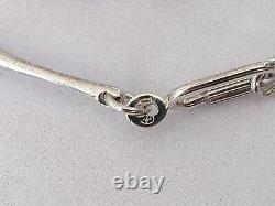 Vintage Silver Pendant Necklace O. P. Orlandini Modernist 60s 70s Rare