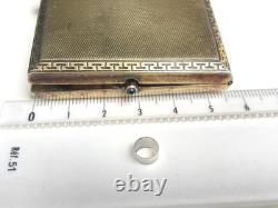 Vintage Silver Sapphire Powder Box ART DECO