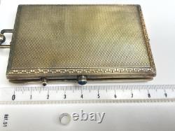 Vintage Silver Sapphire Powder Box ART DECO