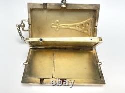 Vintage Silver Sapphire Powder Box ART DECO