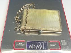 Vintage Silver Sapphire Powder Box ART DECO