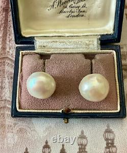 Vintage Solid Silver Earrings with White Baroque Pearl