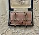 Vintage Solid Silver Garnet Designer Earrings