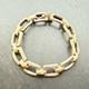 Vintage Solid Silver Gourmette Bracelet Art Deco Tank Chain