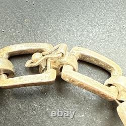 Vintage Solid Silver Gourmette Bracelet Art Deco Tank Chain