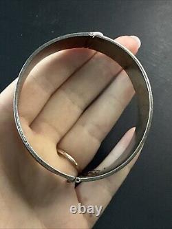 Vintage Solid Silver Gourmette Bracelet Art Nouveau Bangle
