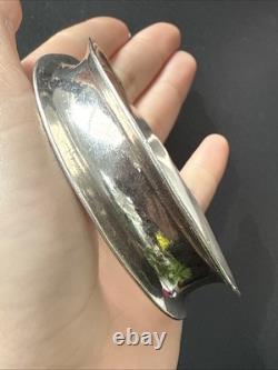 Vintage Solid Silver Gourmette Bracelet Modernist Art Bangle