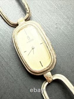 Vintage Solid Silver Gourmette Bracelet Silver Chain Link Mechanical Watch