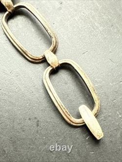 Vintage Solid Silver Gourmette Bracelet Silver Chain Link Mechanical Watch