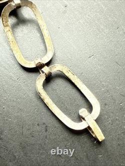 Vintage Solid Silver Gourmette Bracelet Silver Chain Link Mechanical Watch