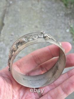 Vintage Solid Silver Moroccan Berber Bracelet 90.18g
