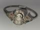 Vintage Sterling Silver Bangle Bracelet With Enamel Scarab In Egyptian Style #j5