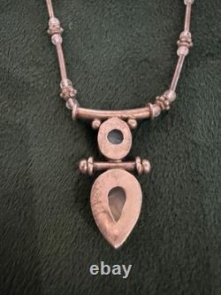 Vintage Sterling Silver Necklace Pendant Moonstone Origin India 925 Hallmark