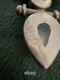 Vintage Sterling Silver Necklace Pendant Moonstone Origin India 925 Hallmark