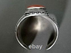 Vintage Sunstone Cuff Bracelet Set in Solid Silver