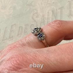 Vintage Trilogy Ring with Sapphire, Fine Pearl, and Sterling Silver