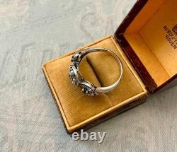 Vintage Trilogy Ring with Sapphire, Fine Pearl, and Sterling Silver
