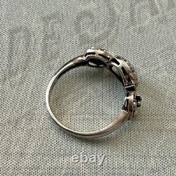 Vintage Trilogy Ring with Sapphire, Fine Pearl, and Sterling Silver
