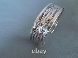 Vintage Tunisian solid silver gray oval cuff bracelet for men and women