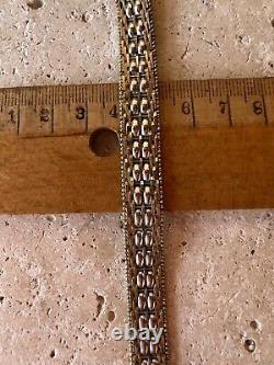 Vintage Unisex Antique Solid Silver Vermeil Bracelet