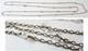 Vintage Long Necklace, Solid Silver Chain + Crystal Beads Silver Chain