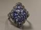Vintage Marquise Ring Silver Amethyst Marcasites Solid Silver Ring Size T52