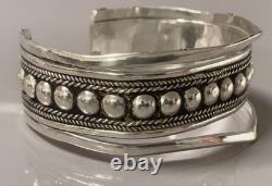 Vintage silver bangle bracelet cuff solid silver bangle 36g