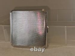 Vintage silver cigarette case 925 hallmark lion passant 180g. Art Deco