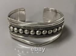Vintage silver cuff bracelet solid silver 36 grams