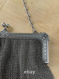 Vintage silver mesh evening bag 219 g No coin purse