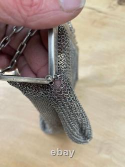 Vintage silver mesh evening bag 219 g No coin purse